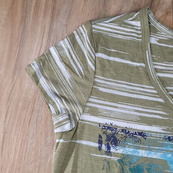 🔺️Madison & Berkeley Burnout Bedazzled Short Sleeve Tshirt Medium - Picture 4 of 9